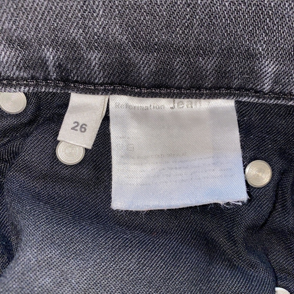 Reformation Jeans Serena High Rise Skinny Crop‎ Black Wash Denim Size 26 - Picture 9 of 10